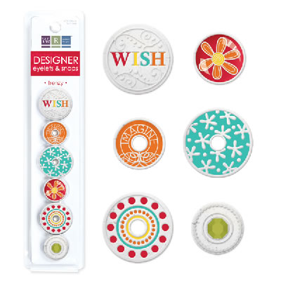 WeR Memory Keepers - Frenzy - Designer Eyelets & Snaps  (sold in 3's)
