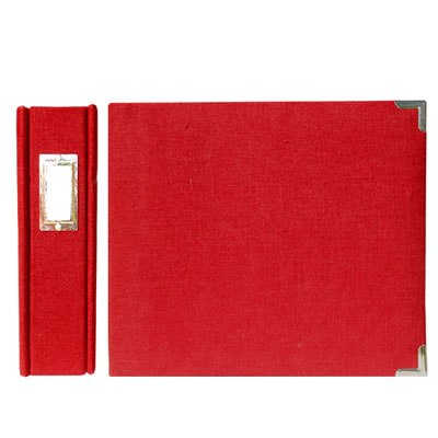 We R Memory Keepers - Linen 12x12 Ring Album Pomegranate  (sold individually)