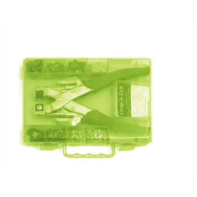 WeR Memory Keepers - Crop-A-Dial Lime Tool- Case & Eyelet Set  (sold individually)