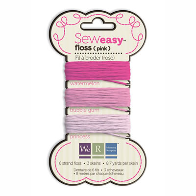 WeR Memory Keepers - Sew Easy Floss - Pink  (sold in 3's)