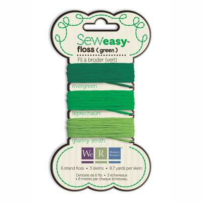 WeR Memory Keepers - Sew Easy Floss - Green  (sold in 3's)