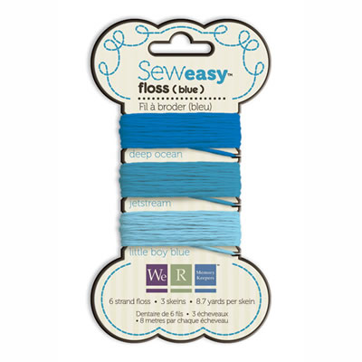 WeR Memory Keepers - Sew Easy Floss - Blue  (sold in 3's)