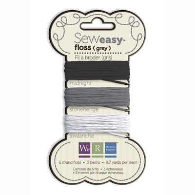 WeR Memory Keepers - Sew Easy Floss - Grey  (sold in 3's)