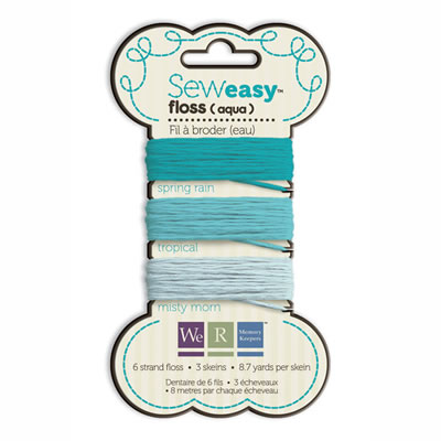 WeR Memory Keepers - Sew Easy Floss - Aqua  (sold in 3's)