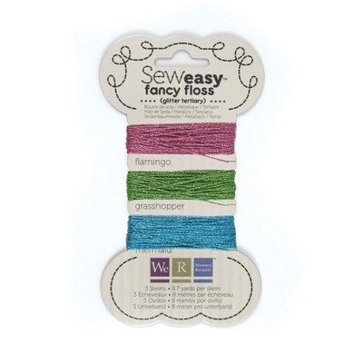 WeR Memory Keepers - Sew Easy Floss - Glitter Floss Tertiary  (sold in 3's)