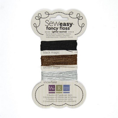 WeR Memory Keepers - Sew Easy Floss - Glitter Floss Natural  (sold in 3's)