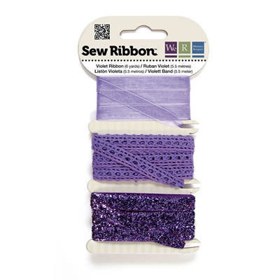 WeR Memory Keepers - Sew Ribbon - Violet  (sold in 3's)