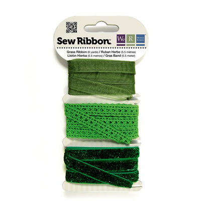 WeR Memory Keepers - Sew Ribbon - Lime  (sold in 3's)
