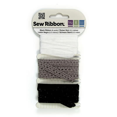 WeR Memory Keepers - Sew Ribbon - Black  (sold in 3's)