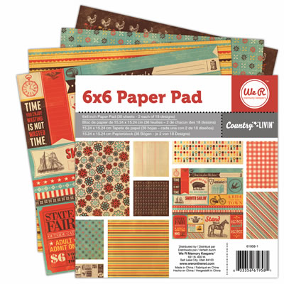 WeR Memory Keepers - Country Livin' - 6x6 Paper Pad  (sold in 3's)