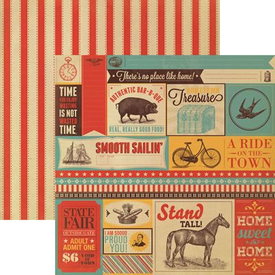 WeR Memory Keepers - Country Livin' - Southern Drawl 12x12 d/sided paper  (pack of 12)
