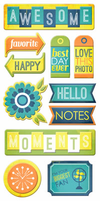 WeR Memory Keepers - Feelin' Groovy - Layered Chipboard  (sold in 3's)