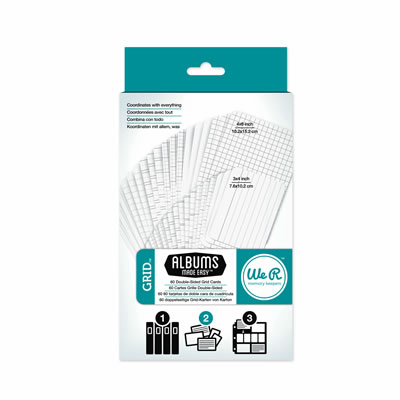 WeR Memory Keepers - Albums Made Easy - Grid Cards  (sold in 3's)