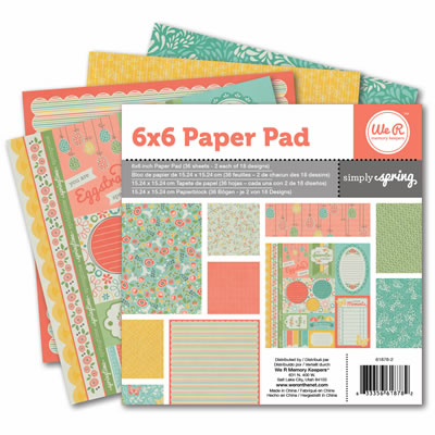 WeR Memory Keepers - Simply Spring - 6x6 Paper Pad  (sold in 3's)