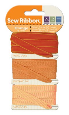 WeR Memory Keepers - Sew Ribbon - Ribbon Set Orange  (sold in 3's)