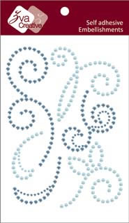 Zva Creative - Imagine - Soft Blue Crystal & Pearl  (sold in 3's)