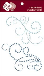 Zva Creative - Imposing - Soft Blue Pearl & Crystal  (sold in 3's)