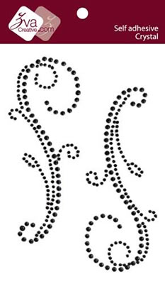 Zva Creative - Symmetrical Flourishes A - Jet  (sold in 3's)
