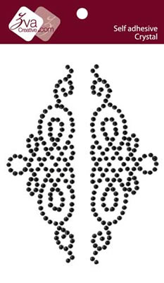 Zva Creative - Symmetrical Flourishes B - Jet  (sold in 3's)