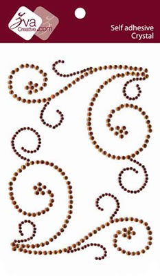 Zva Creative - Symmetrical Flourishes C - Coffee/Chocolate  (sold in 3's)