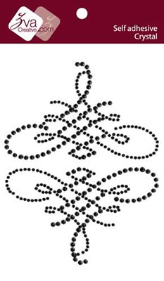 Zva Creative - Symmetrical Flourishes D - Jet  (sold in 3's)