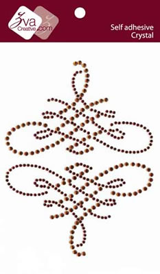 Zva Creative - Symmetrical Flourishes D - Coffee/Chocolate  (sold in 3's)