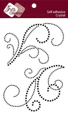 Zva Creative - Double Flourishes C - Jet  (sold in 3's)