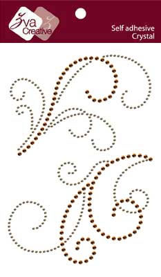 Zva Creative - Double Flourishes C - Champagne/Chocolate  (sold in 3's)