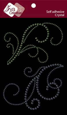 Zva Creative - Double Flourishes C - Lime/Blue  (sold in 3's)