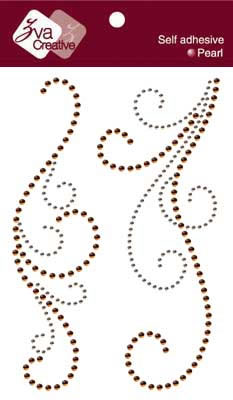 Zva Creative - Double Flourishes D - Champagne/Chocolate  (sold in 3's)