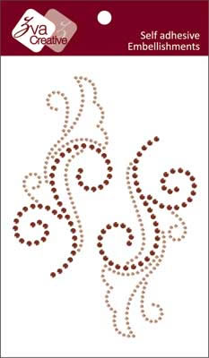 Zva Creative - Flourishes - Champagne/Chocolate Crystal  (sold in 3's)