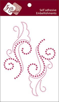 Zva Creative - Flourishes - Pink/Rosy Crystal  (sold in 3's)