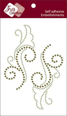Zva Creative - Flourishes - Lime/Olive Crystal  (sold in 3's)