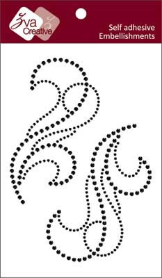 Zva Creative - Flourishes  Jet Crystal  PREORDER     (sold in 3's)