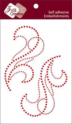 Zva Creative - Flourishes - Red Crystal  (sold in 3's)