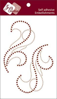 Zva Creative - Flourishes - Champagne/Chocolate Crystal  (sold in 3's)