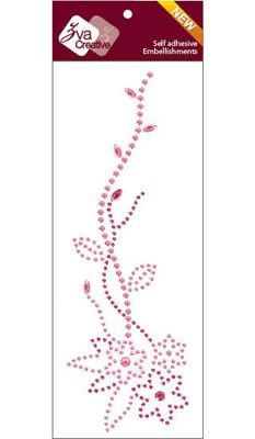 Zva Creative - Lively - Pink/Hot Pink Crystal/Pearl  (sold in 3's)