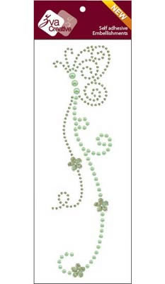 Zva Creative - Flutter - Lime Crystal/Pearl  (sold in 3's)