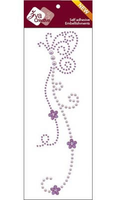 Zva Creative - Flutter - Lavender Crystal/Pearl  (sold in 3's)