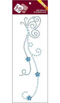 Zva Creative - Flutter - Soft Blue Crystal/Pearl  (sold in 3's)