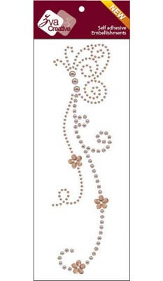Zva Creative - Flutter - Taupe/Champagne Crystal/Pearl  (sold in 3's)
