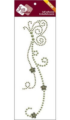 Zva Creative - Flutter - Olive Crystal/Pearl  (sold in 3's)