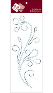 Zva Creative - Flourishing - Soft Blue Crystal & Pearl  (sold in 3's)