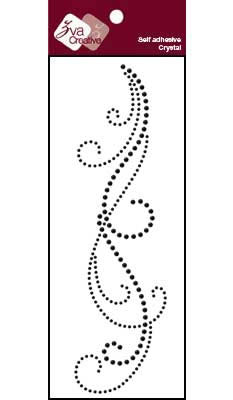 Zva Creative - Long Flourish V - Jet  (sold in 3's)