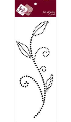 Zva Creative - Leaved Branch Crystal A - Jet  (sold in 3's)