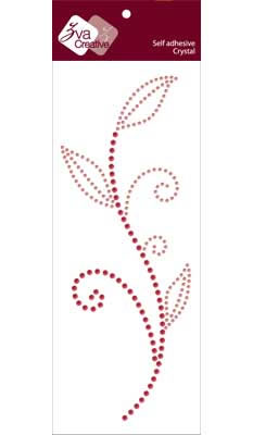 Zva Creative - Leaved Branch Crystal A - Rosy & Pink  (sold in 3's)