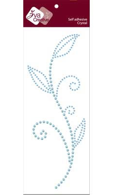 Zva Creative - Leaved Branch Crystal A - Baby Blue Crystal & Pearl  (sold in 3's)