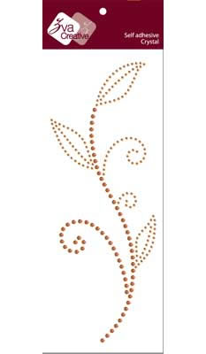 Zva Creative - Leaved Branch Crystal A - Champagne & Chocolate  (sold in 3's)