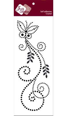 Zva Creative - Fancy Butterfly Crystal - Jet  (sold in 3's)