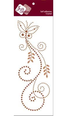 Zva Creative - Fancy Butterfly Crystal - Champagne & Chocolate  (sold in 3's)